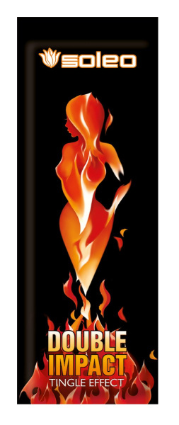 Крем для загара с интенсивным эффектом тингл, усиливющим кровообращение Double impact 15ml Soleo 