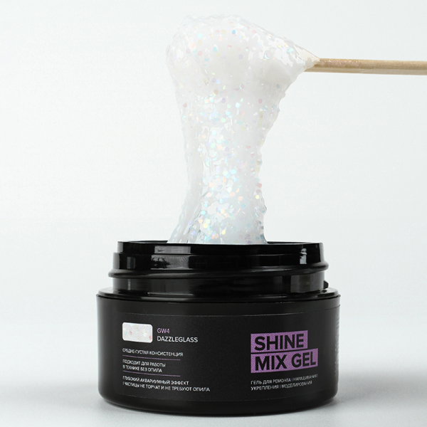 Гель для наращивания  Shine Mix GW4 Dazzleglass RockNail