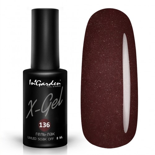 Гель-лак InGarden X-gel №136 Оксид красный