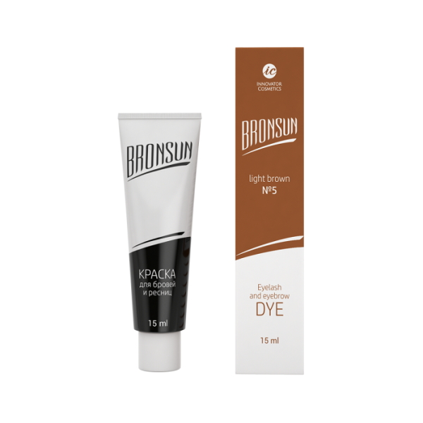 Гель-краска для ресниц и бровей, цвет светло-коричневый #5 BRONSUN 15 мл.