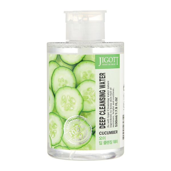 Очищающая вода с экстрактом огурца CUCUMBER DEEP CLEANSING WATER 585гр Jigott 