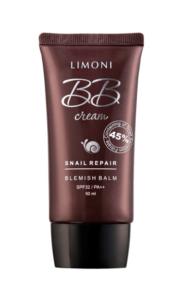 ВВ крем для лица с экстрактом слизи улитки тон 02 Snail Repair 50мл. Limoni 