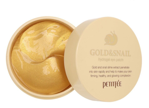 Гидрогелевые патчи для век с золотом и экстрактом улитки  Gold&Snail Hydrogel Eye Patch 60шт Petitfe