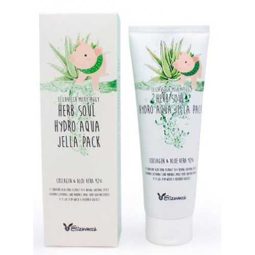 Маска увлажняющая с алоэ и коллагеном Elizavecca Milky Piggy Herb Soul Hydro Aqua Jella Pack 250мл
