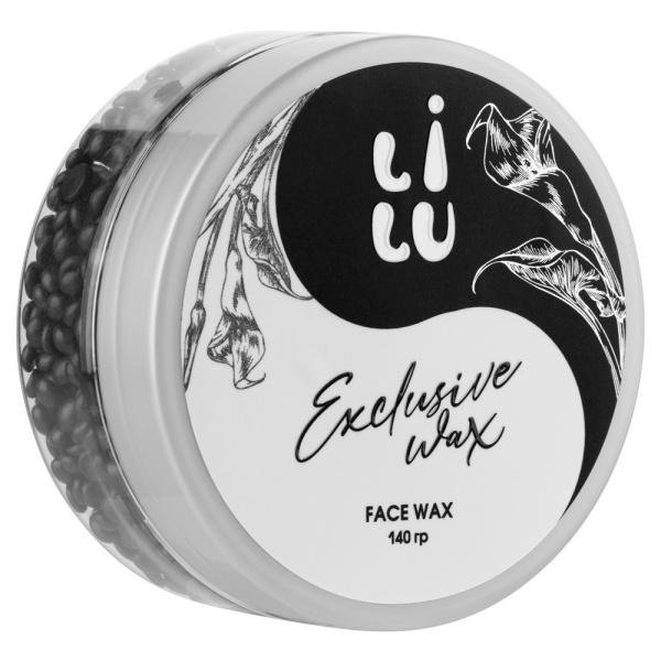 Воск полимерный для лица в банке Exclusive Wax, 140 гр LILU (01 Чёрный)	