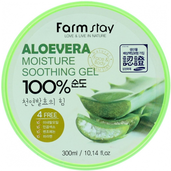Гель для тела Moisture Soothing Gel Aloe vera 300мл Farm Stay 