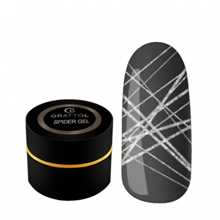 Гель-краска паутинка серебро Spider Gel Silver Grattol
