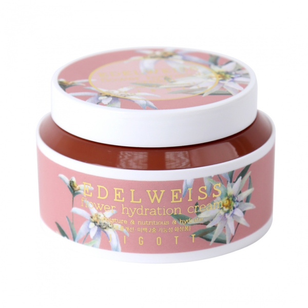 Омолаживающий крем для лица с экстрактом эдельвейса EDELWEISS FLOWER HYDRATION CREAM 187гр Jigott 