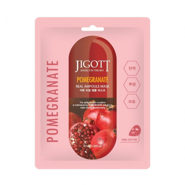 Тканевая маска для лица с экстрактом жень-шеня RED GINSENG REAL AMPOULE MASK 31гр Jigott 