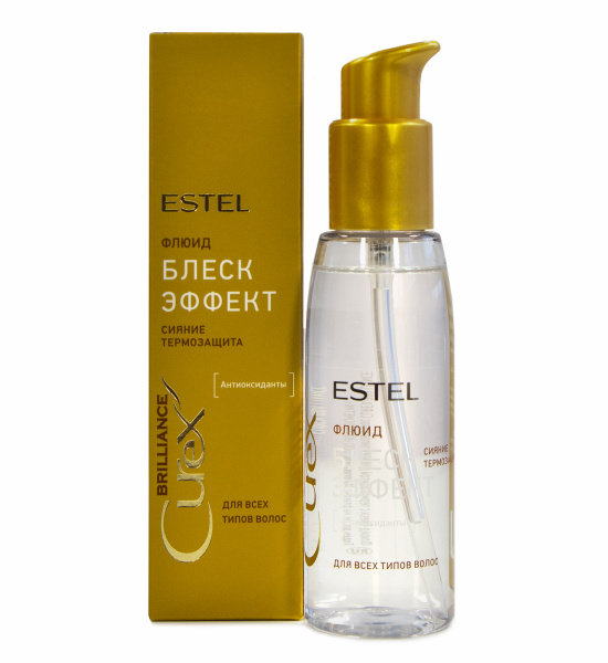 Флюид Блеск Эффект термозащита Curex Brilliance для всех типов волос 100 мл Estel