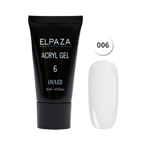 Акрил-гель Acryl Gel №6 для наращивания ногтей 30мл Elpaza