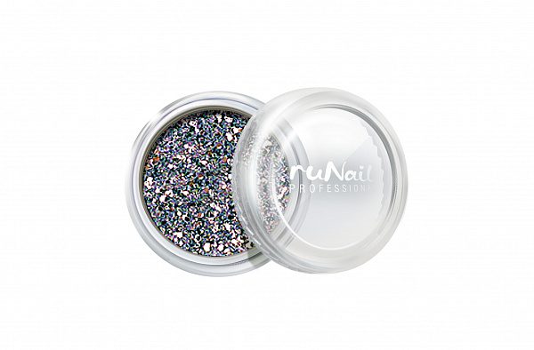 Блестки серебристо-голографические Runail