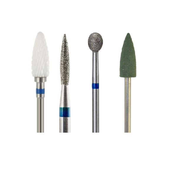 Набор фрез для аппаратного маникюра 4 штук синие