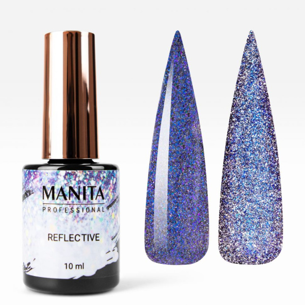 Гель лак MANITA MULTICHROME REFLECTIVE №09 светоотражающий с хлопьями юки 10 мл
